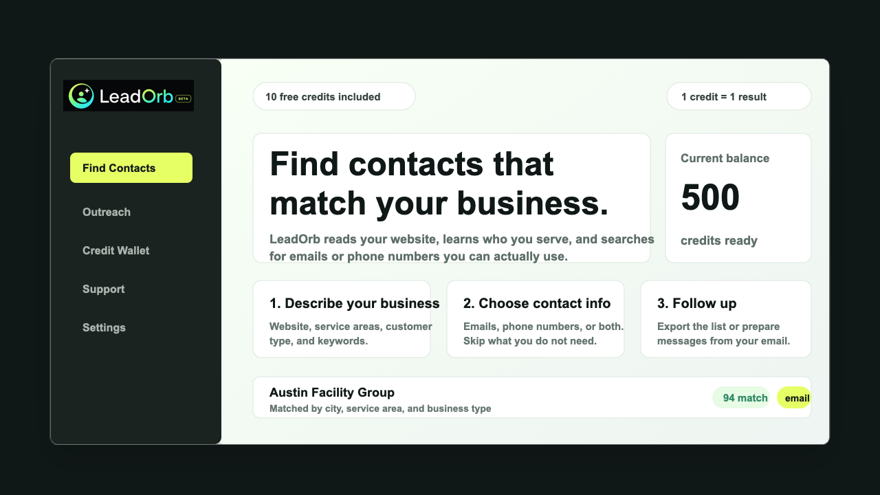 LeadOrb dashboard preview